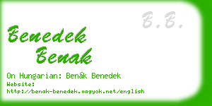 benedek benak business card