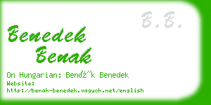 benedek benak business card